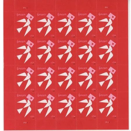 Love 2024 - 5 Sheets 100 Pcs Unused Stamps for Mailing